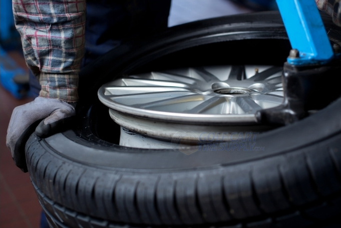 Unseating Golf Cart Tire Bead from Golf Cart Wheel